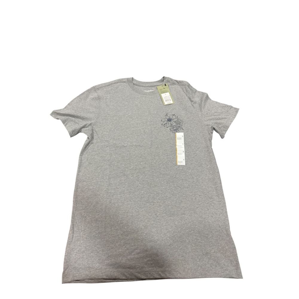 Goodfellow & Co Mens Floral Graphic T-Shirt Heathered Gray Small NWT 043135721